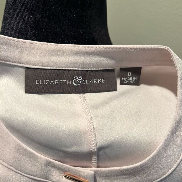 NWT Size 8 Elizabeth & Clarke Women’s Cosmetic Pink Button Down Blouse Sleeveles - Picture 5 of 8